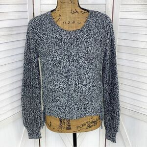 Jennyfer Y2K LaceUp Sides Speckle Sweater Black White Medium